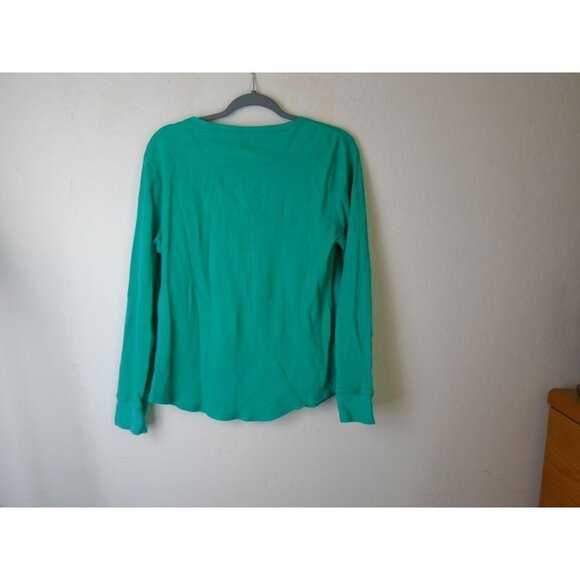 American Living Green XL Waffle Button Henley Shirt Women - Picture 10 of 10